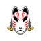 Japanese Kitsune Mask Flat Illustrastion