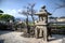 Japanese lantern and sakura at the Miyajima island, Japan