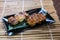 Japanese Leek Pork Belly Kushiyaki, Skewered and Grilled Meat