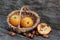 Japanese loquat in basket