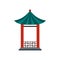 A japanese lotus pavilion icon, flat style