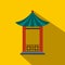 A japanese lotus pavilion icon, flat style