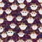 Japanese lucky owl small cute seamless pattern
