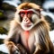 Japanese macaque monkey enjoying the hot spring - ai generated image