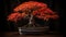 Japanese maple tree, vibrant orange leaves, tranquil autumn scene generated by AI