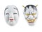 Japanese mask isolated over white background