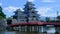 Japanese Matsumoto Black Castle red bridge