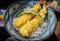 Japanese meal, Tendon. Tempura and Donburi.