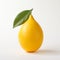 Japanese Minimalism: 3d Illustration Of A Lemon With Leaf