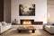 Japanese, minimalist style home interior design of modern living room. AI generate