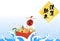 Japanese New Year\\\'s greeting card for the year of the Dragon, 2024, Seven Lucky Gods with a treasure ship, rough waves and a