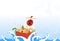 Japanese New Year\\\'s greeting card for the year of the Dragon, 2024, Seven Lucky Gods with a treasure ship, rough waves and a