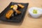 Japanese nigiri grilled Foie Gras sushi