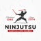 Japanese Ninja Logo. ninjutsu insignia design. Vintage ninja mascot badge. Martial art Team t-shirt illustration concept