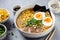 Japanese Noodle Bowl Ramen With Meat And Egg