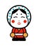 Japanese okame mask illustration / fortune lady god