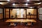 Japanese Okinawa style room solid wood table and paper door, and