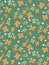 Japanese Orange Flower Vector Seamless Pattern