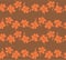 Japanese Orange Hibicus Flower Vector Seamless Pattern