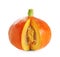 Japanese Orange pumpkin on white background