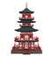 Japanese Pagoda Tower Isolated