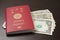 Japanese passport and US dollar