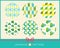 Japanese pattern background vector set. Playful modern style for cards,