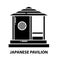 japanese pavilion icon, black vector sign with editable strokes, concept illustration