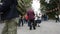 Japanese people and foreigner traveler walk relax and travel visit looking sakura flowers in Ueno public park in Tokyo, Japan