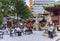 Japanese people playing to PokÃ©mon GO with their smartphones in the Shintoist Kanda shrine of Akihabara.