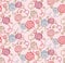 Japanese Pink London Rose Ribbon Seamless Pattern
