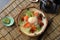 Japanese poach egg and salmon salad