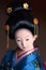 Japanese porcelain doll in blue kimono