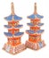 Japanese porcelain pagoda figurines