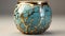 Japanese Pottery of Kintsugi Bowl the Antique Restoration Technique Gold Cracks Selective Focused Background