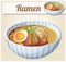 Japanese ramen soup Cartoon icon