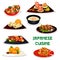 Japanese restaurant dinner icon of asian cuisine