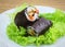 Japanese Rice Maki Sushi Roll Stuff with Tofu and Carrot