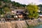 Japanese riverside house at  Miyagawa river