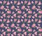 Japanese Romantic Rose Motif Vector Seamless Pattern