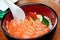 Japanese salmon don with salmon roe