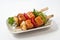 Japanese Salmon Kushiyaki, Skewered and Grilled Meat