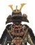 Japanese samurai warrior helmet and armor isolated