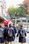 Japanese school girls heading towards the main torii gate at Fushimi Inari Taisha Shrine