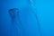 Japanese sea nettle jellyfishes on blue