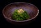 Japanese seaweed salad or hiyashi wakame