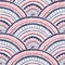 Japanese seigaiha wave pattern. Ethnic print for textiles. Aztec and tribal motifs. Wavy wallpaper drawn by hand. Vector