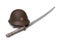 Japanese sergeant\'s sword and battle helmet