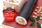 Japanese Setsubun event, Masks of demon and sushi