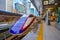 Japanese Shinkansen high speed train at a train station